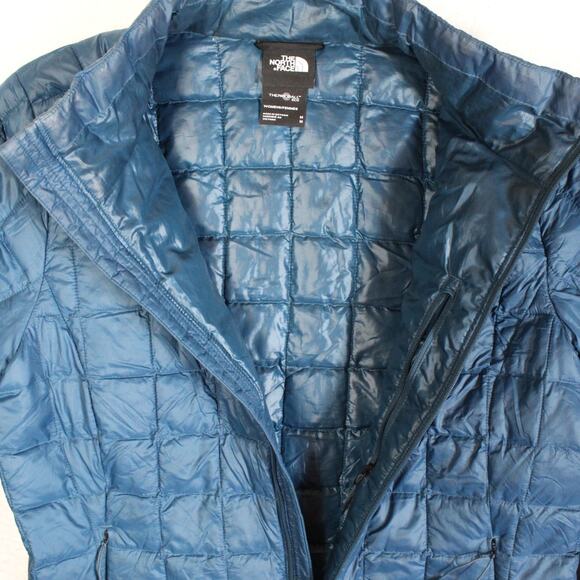 North Face ThermoBall Jacket Womens Medium Blue Packable Lightweight - Picture 5 of 6